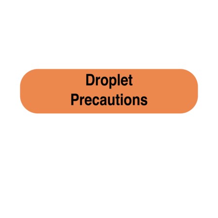 Nevs Precaution Labels - Droplet Precaution 5/16"x1-1/4" Flr Orange w/Black N-15902